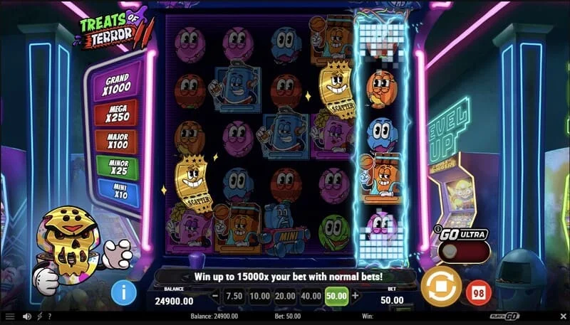 Treats of Terror II - grid utama 5x5 dengan tata letak manis